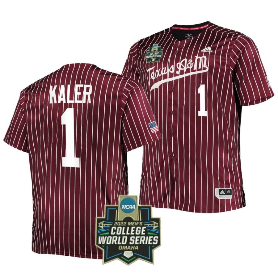 kole kaler texas a&m aggies 2022 college world series menstripes jersey scaled