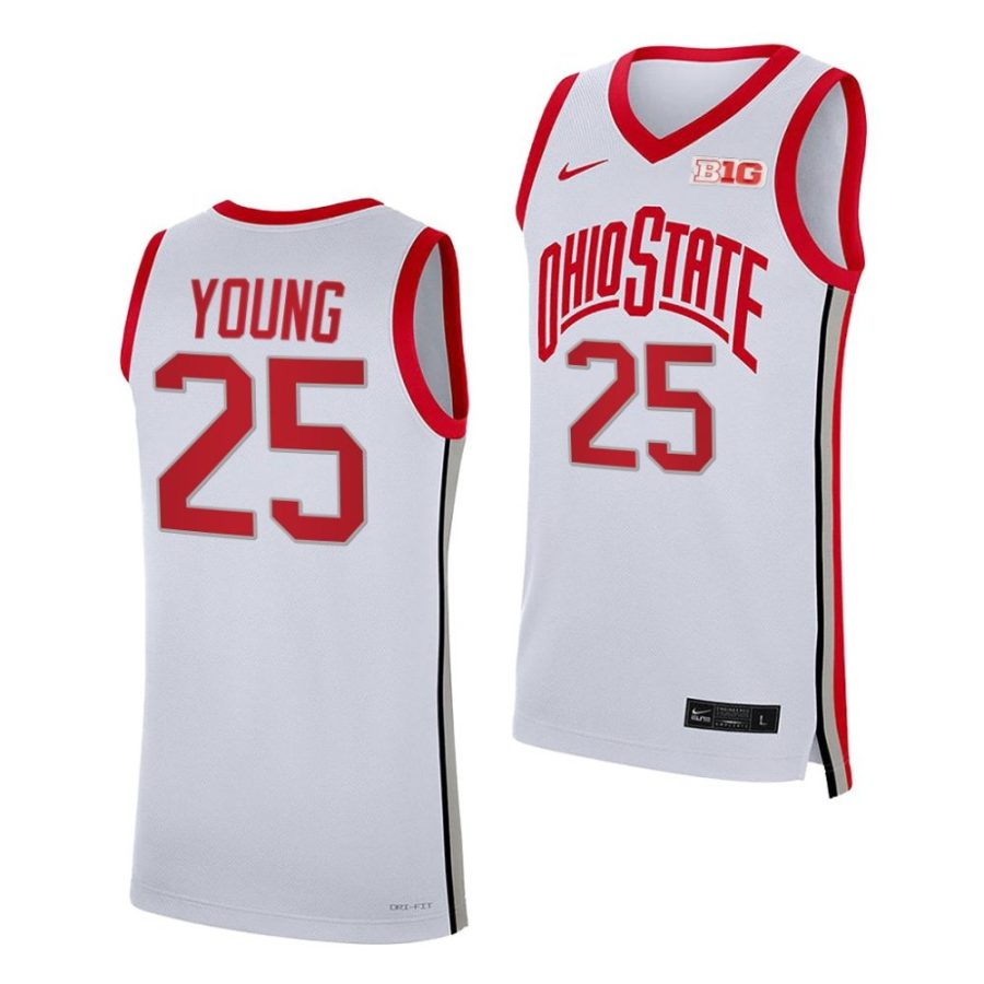 kyle young ohio state buckeyes 2022 23college basketball white jersey scaled