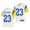 kyren williams los angeles rams 2022 nfl draft alternate youth white jersey scaled