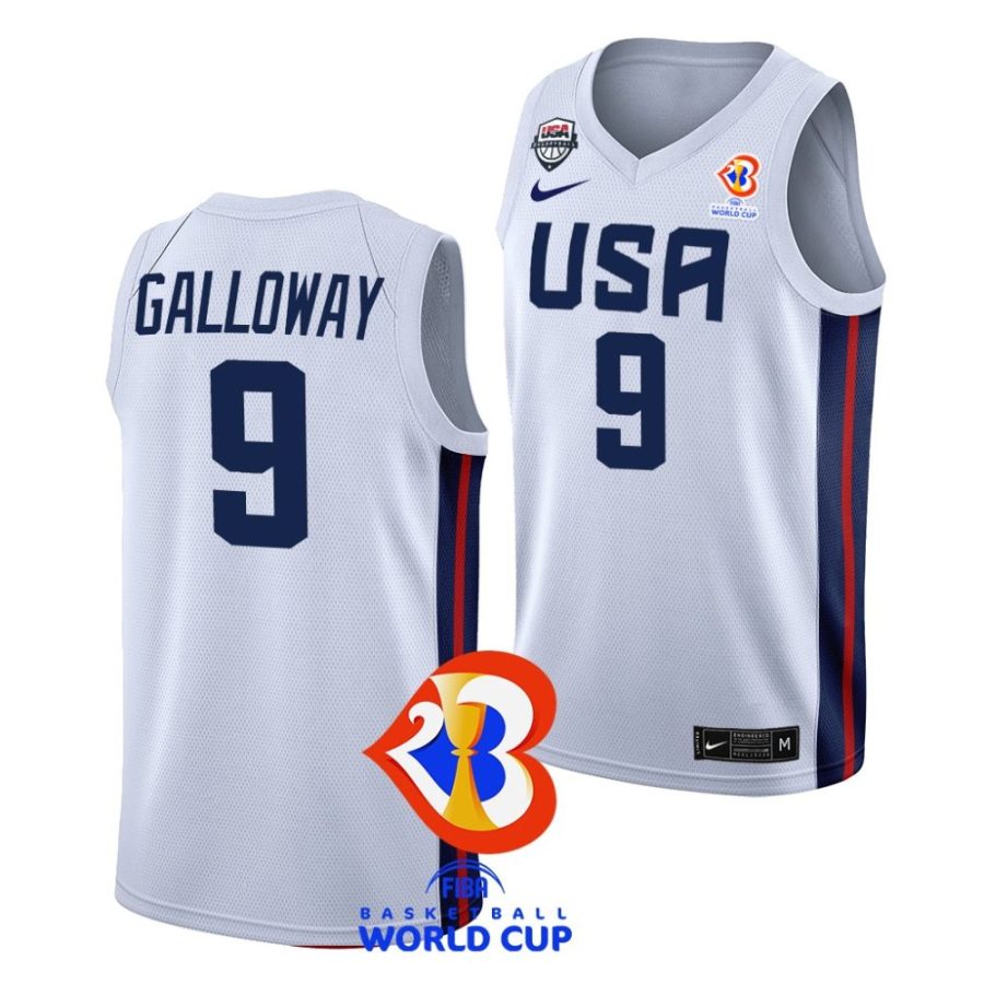 langston galloway usa 2023 fiba basketball world cup white home jersey scaled