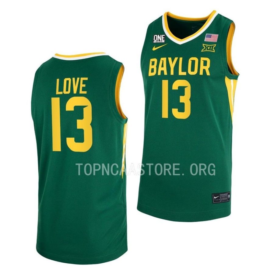 langston love baylor bears 2022 23college basketball green jersey scaled