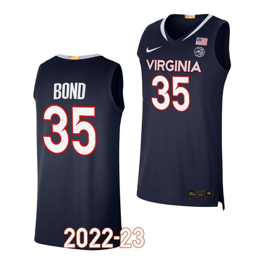 leon bond virginia cavaliers 2022 23college basketball replicanavy jersey scaled