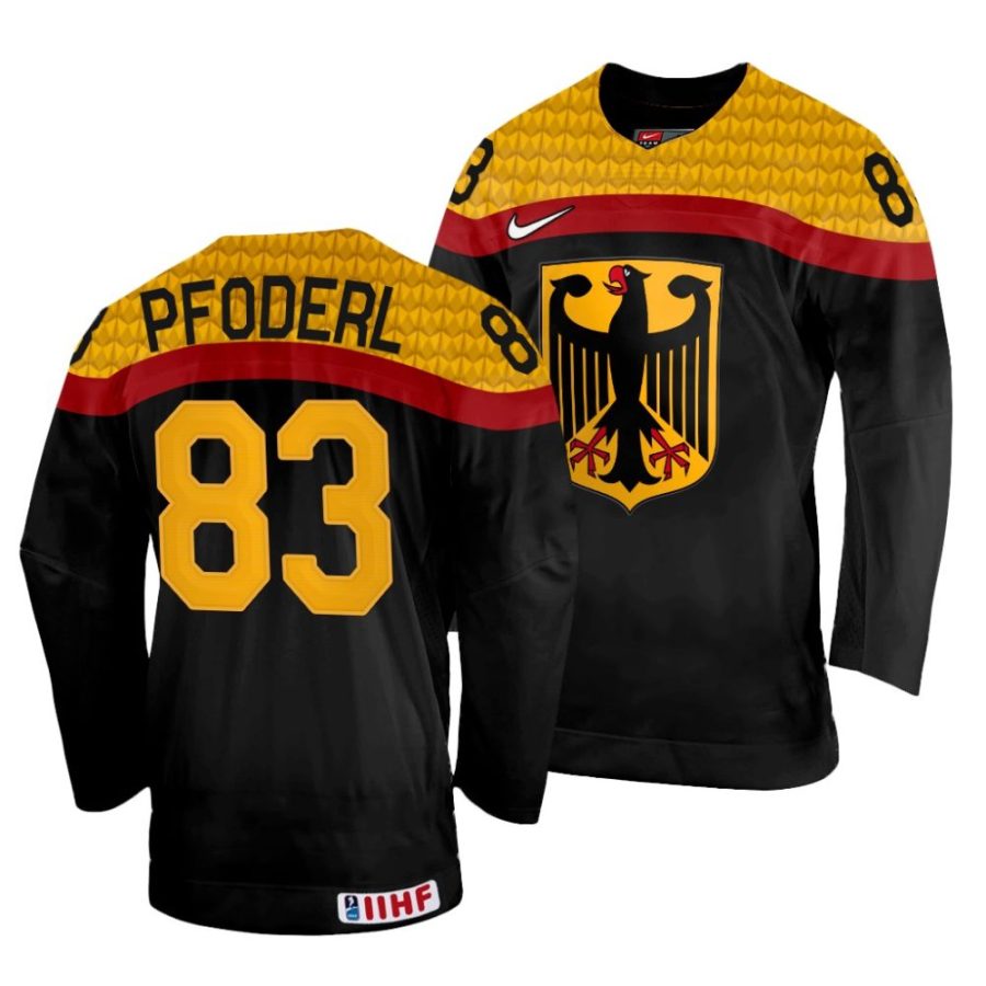 leonhard pfoderl away 2022 iihf world championship black jersey scaled