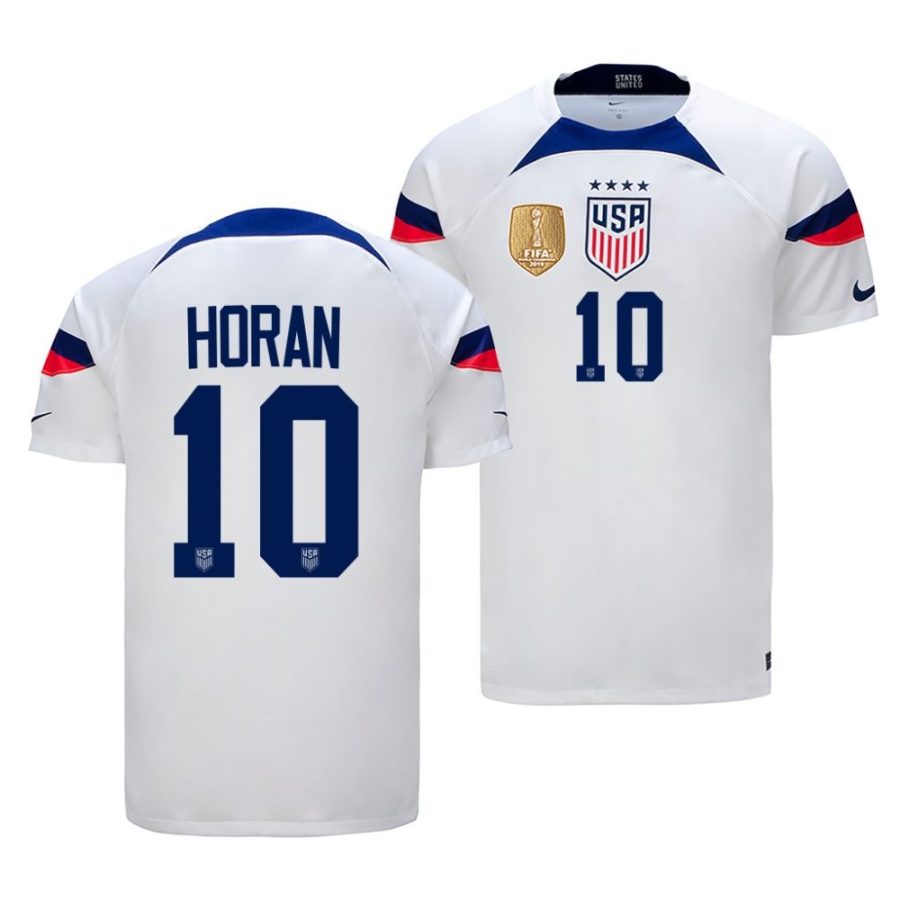 lindsey horan white fifa badgehome uswnt jersey scaled