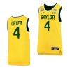lj cryer baylor bears 2022 23college basketball gold jersey scaled
