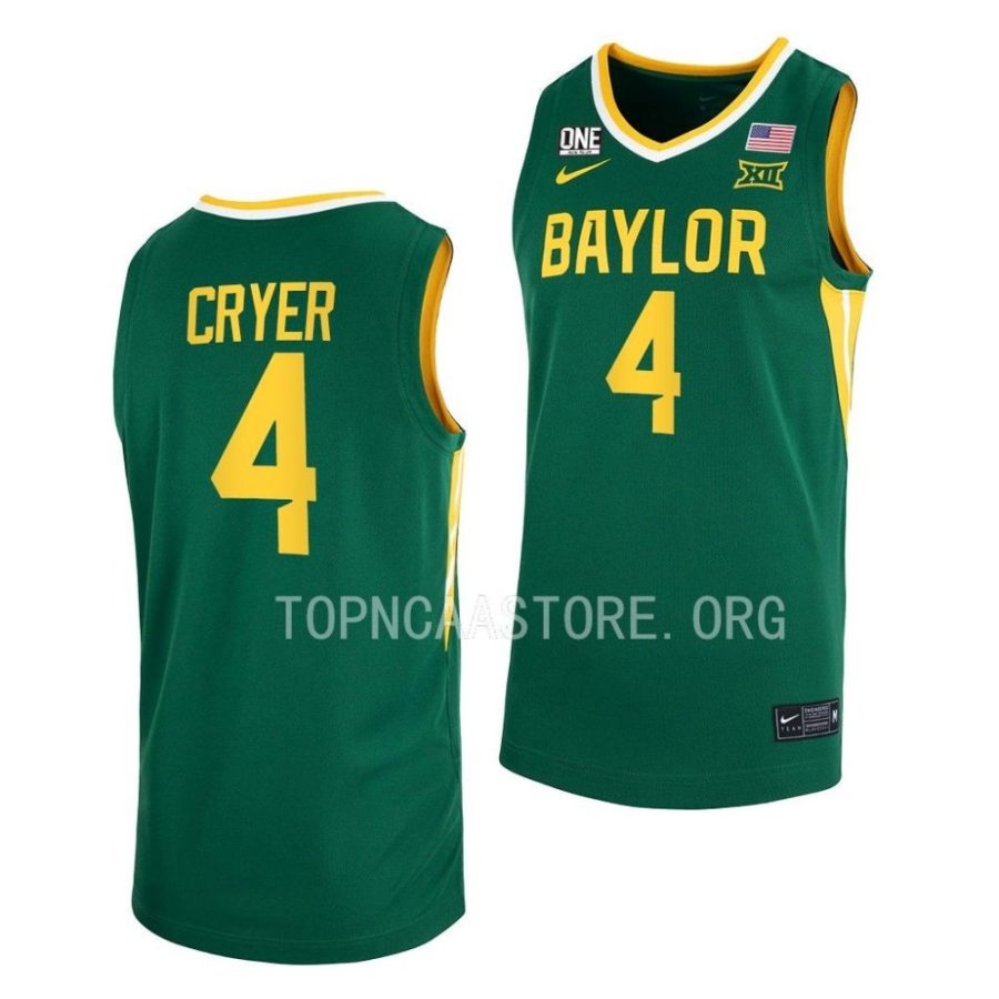 lj cryer baylor bears 2022 23college basketball green jersey scaled