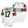 lorenzo casetti white 2022 iihf world championship italy home jersey scaled