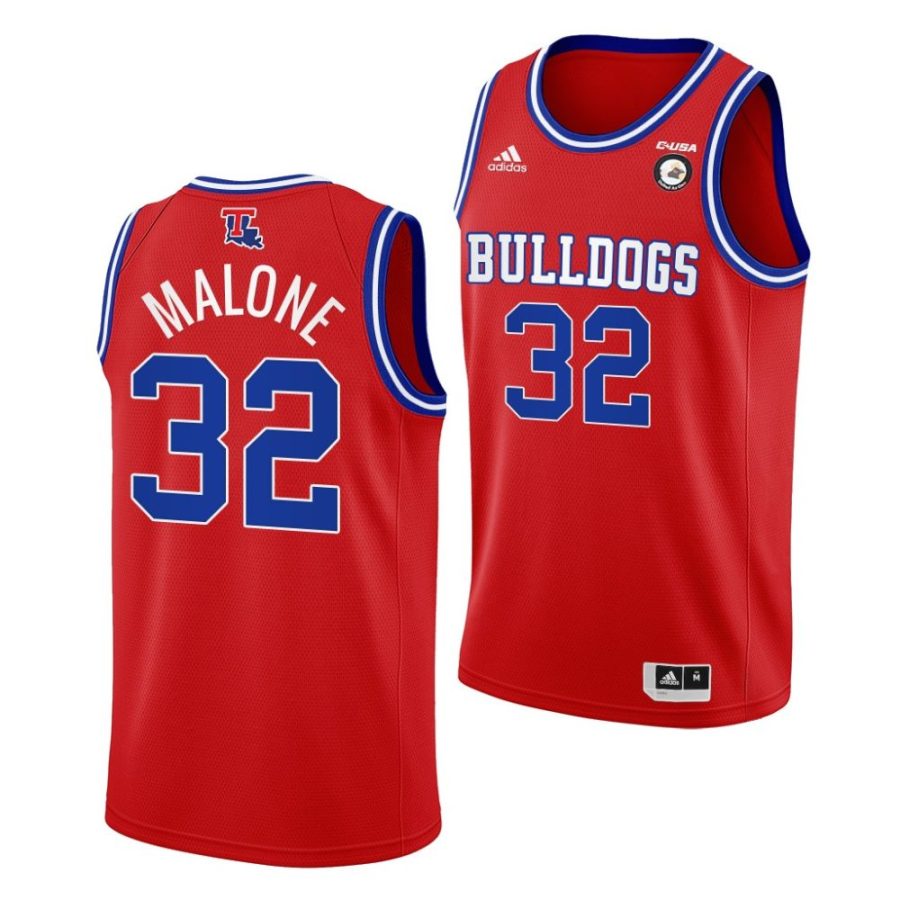 louisiana tech bulldogs karl malone red college basketball retired number jersey scaled