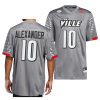 louisville cardinals jaire alexander charcoal iron wings premier strategy jersey scaled
