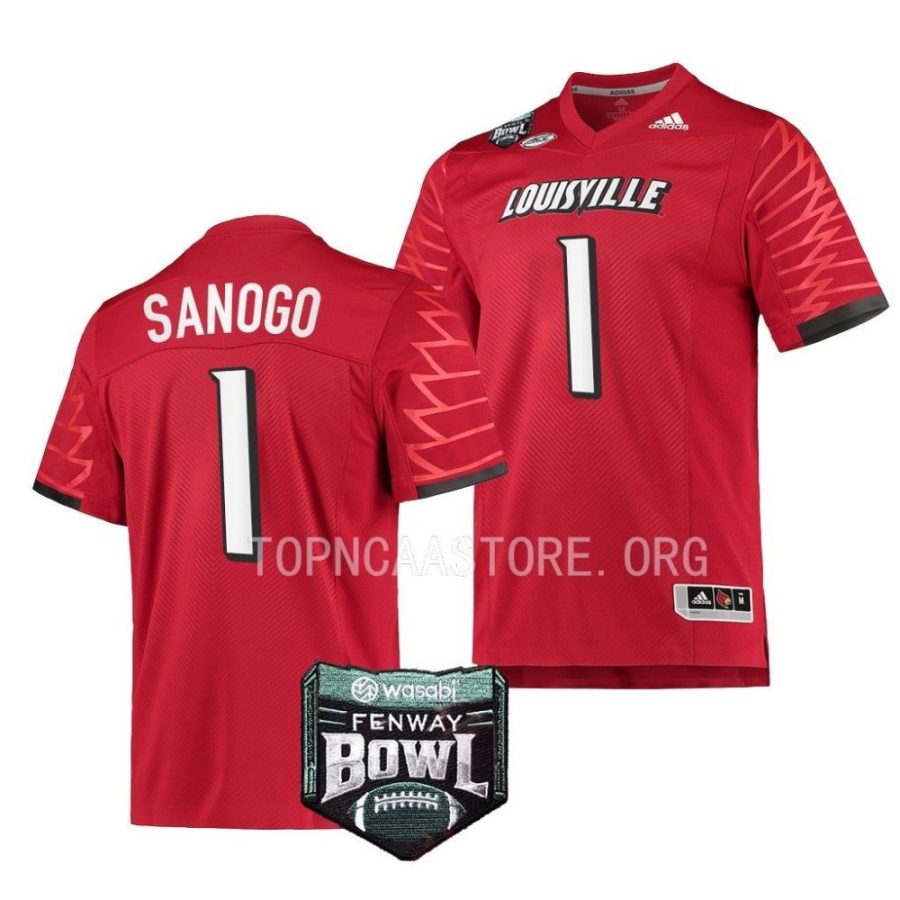 louisville cardinals momo sanogo red 2022 fenway bowl premier football jersey scaled