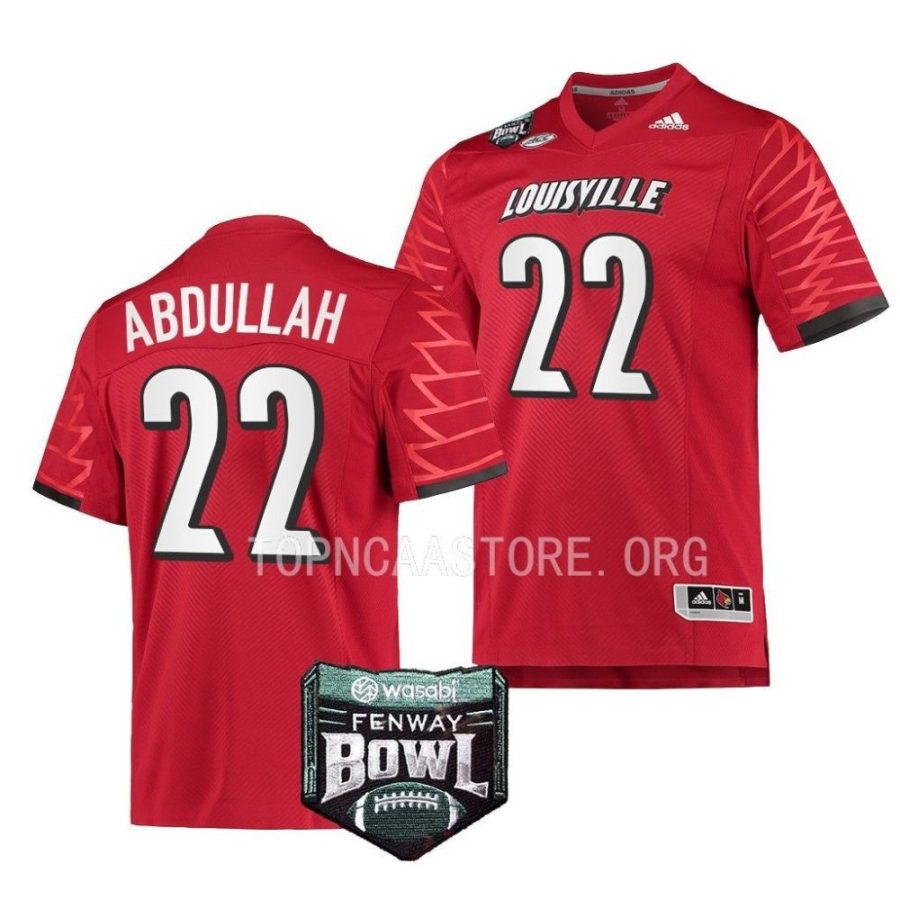 louisville cardinals yasir abdullah red 2022 fenway bowl premier football jersey scaled