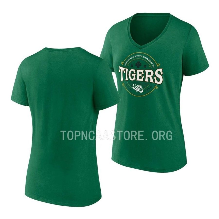 lsu tigers green st. patricks day lucky gift women t shirt scaled