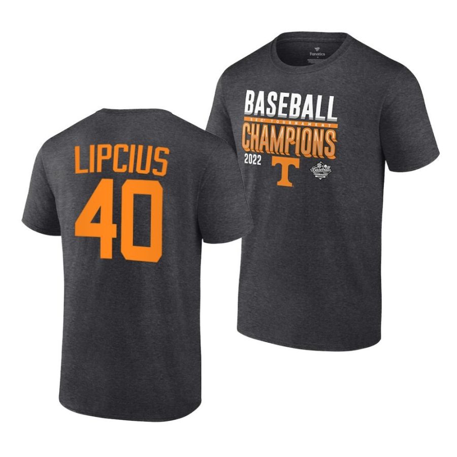 luc lipcius locker room 2022 sec baseball tournament champions charcoal shirt scaled