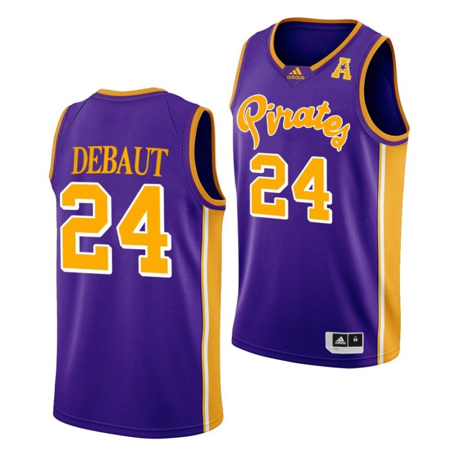 ludgy debaut ecu pirates 2022 23college basketball purple jersey scaled