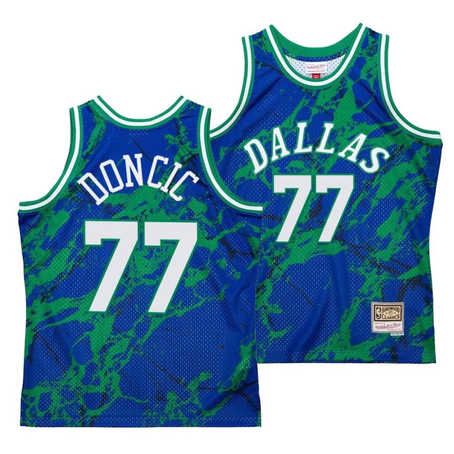 luka doncic blue marble swingman mavericks jersey scaled