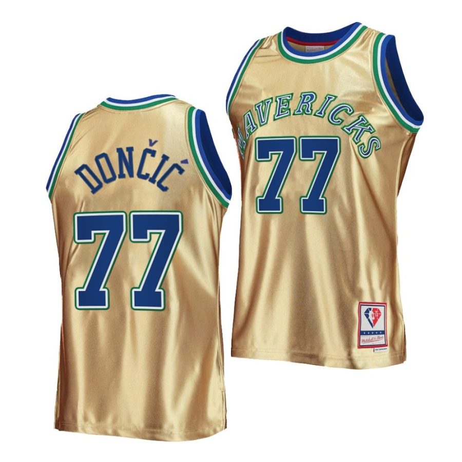 luka doncic gold hardwood classics mavericks jersey scaled