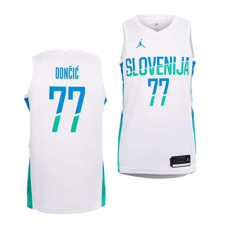 luka doncic white home slovenia jersey scaled