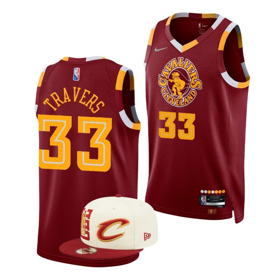 luke travers cavaliers city edition 2022 nba draft nbl cup winner red jersey scaled