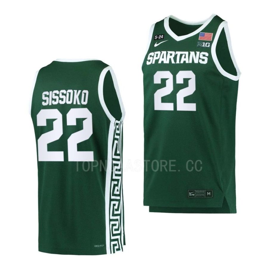 mady sissoko michigan state spartans replica basketball 2022 23 5.24 honor patch jersey scaled