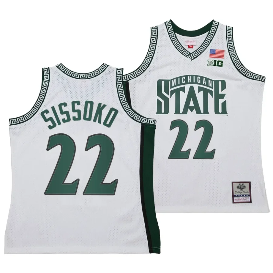 mady sissoko white 125th basketball anniversary 1999 throwback fashion jersey scaled