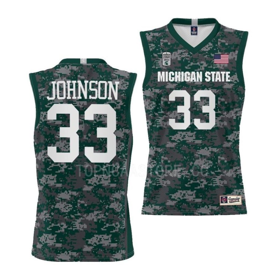 magic johnson michigan state spartans 2022 armed forces carrier classic gamegreen jersey scaled