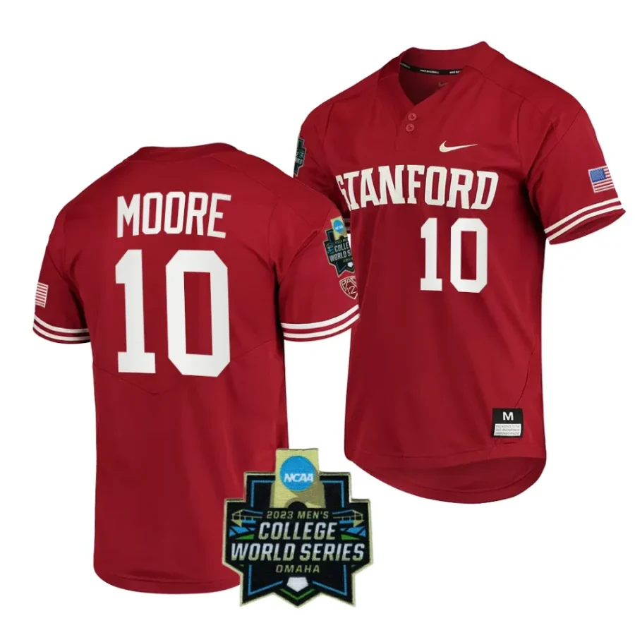 malcolm moore stanford cardinal red2023 ncaa baseball college world series menomaha 8 jersey scaled