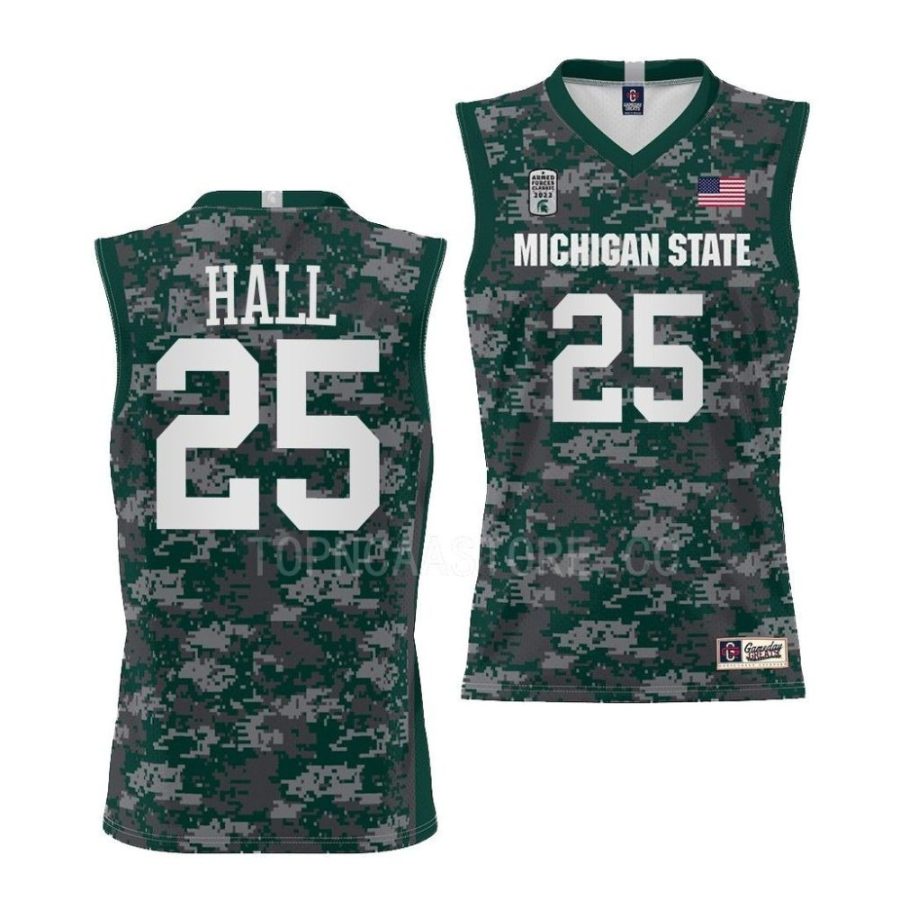 malik hall michigan state spartans 2022 armed forces carrier classic gamegreen jersey scaled