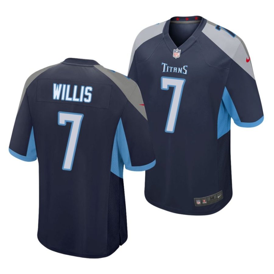 malik willis tennessee titans 2022 nfl draft game men navy jersey scaled