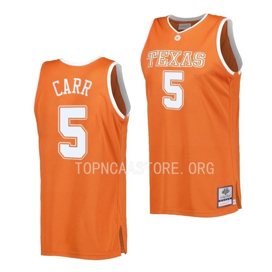 marcus carr texas longhorns throwback basketball authenticorange jersey scaled