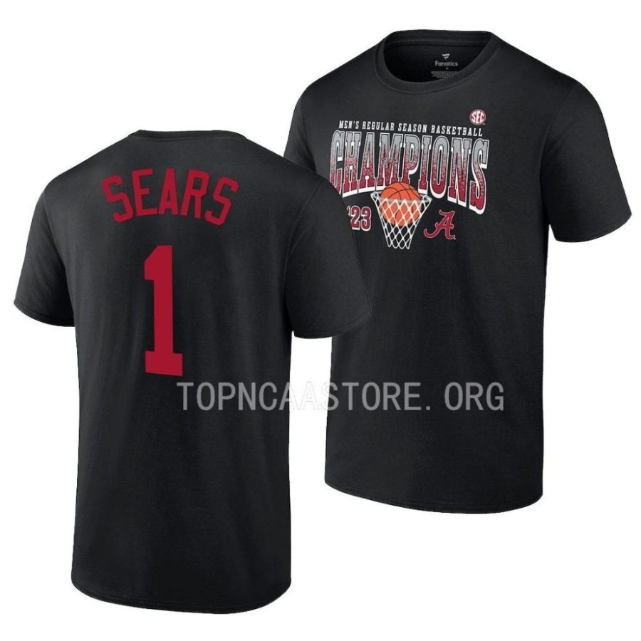 mark sears mens basketball 2023 sec regular season champs black t shirts scaled