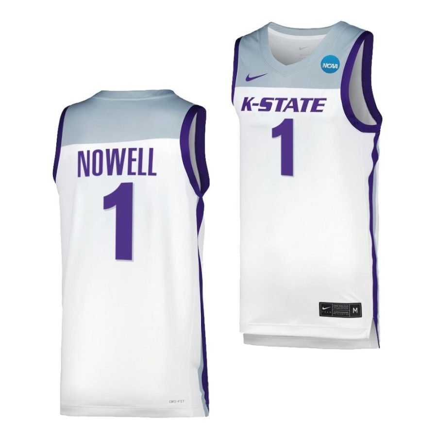 markquis nowell white 2023 ncaa march madness kansas state wildcatsmens basketball jersey scaled