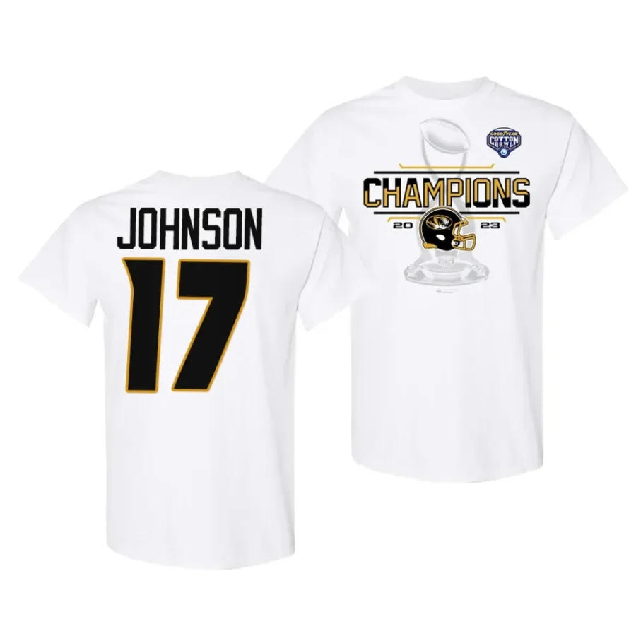 marquis johnson white 2023 cotton bowl champions locker room t shirt scaled