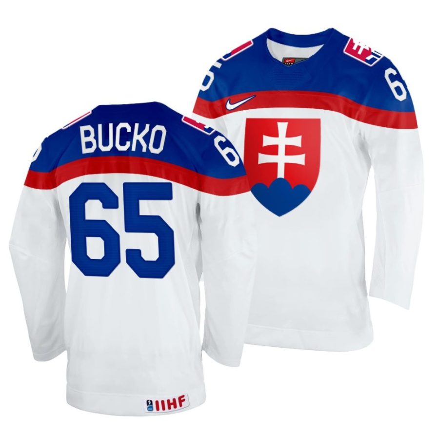 martin bucko white 2022 iihf world championship slovakia home jersey scaled