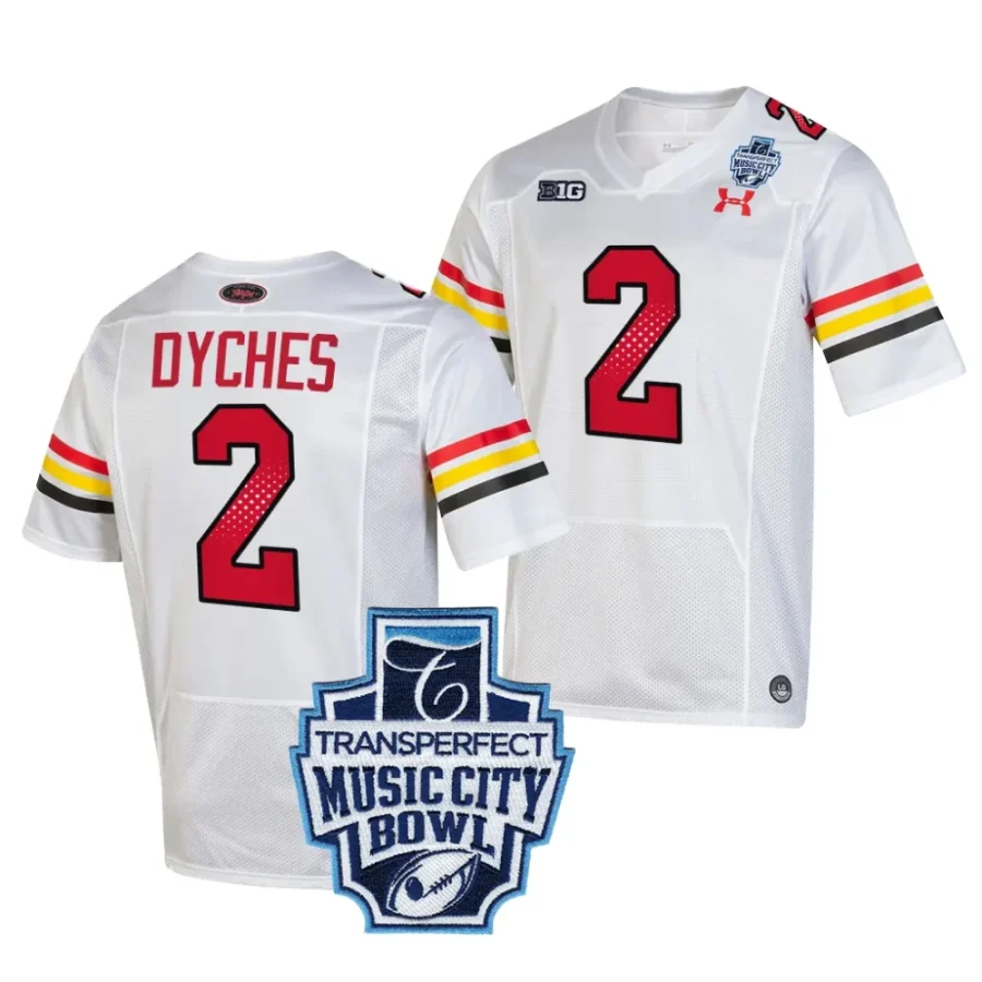 maryland terrapins corey dyches white 2023 music city bowl jersey scaled