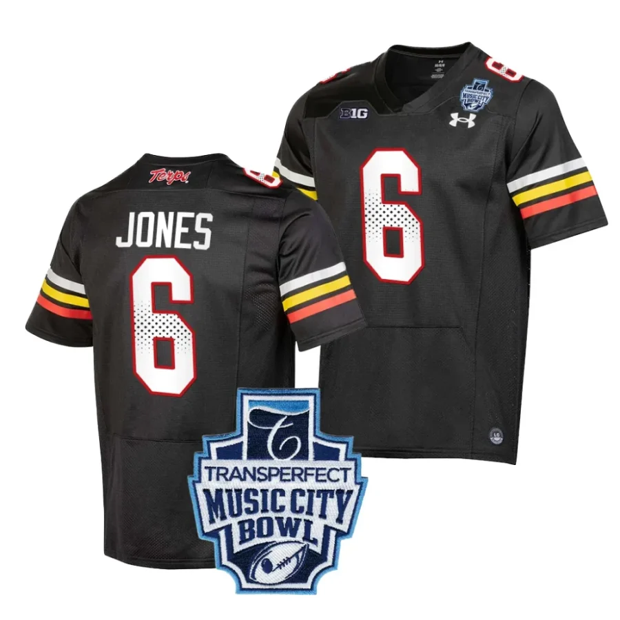 maryland terrapins jeshaun jones black 2023 music city bowl jersey scaled