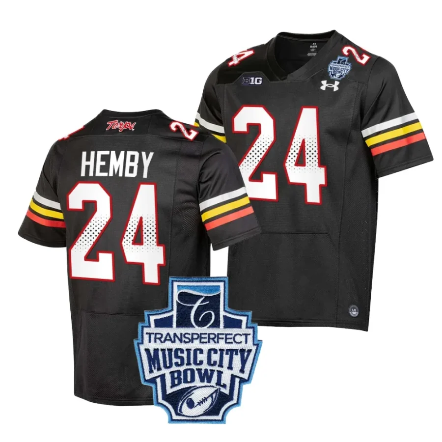 maryland terrapins roman hemby black 2023 music city bowl jersey scaled
