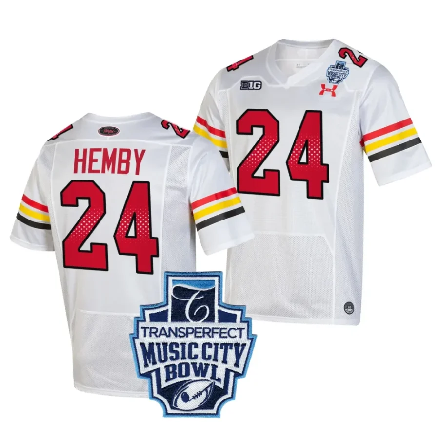 maryland terrapins roman hemby white 2023 music city bowl jersey scaled