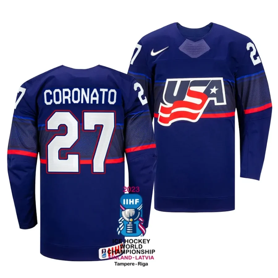 matt coronato away 2023 iihf world championship blue jersey scaled