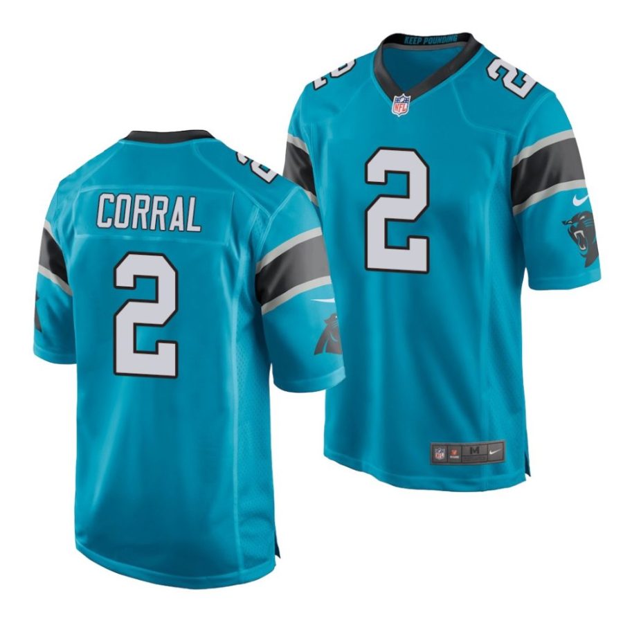 matt corral carolina panthers 2022 nfl draft game men blue jersey scaled