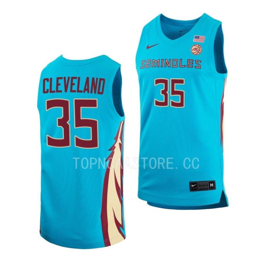 matthew cleveland fsu seminoles 2022 23alternate basketball replicaturquoise jersey scaled