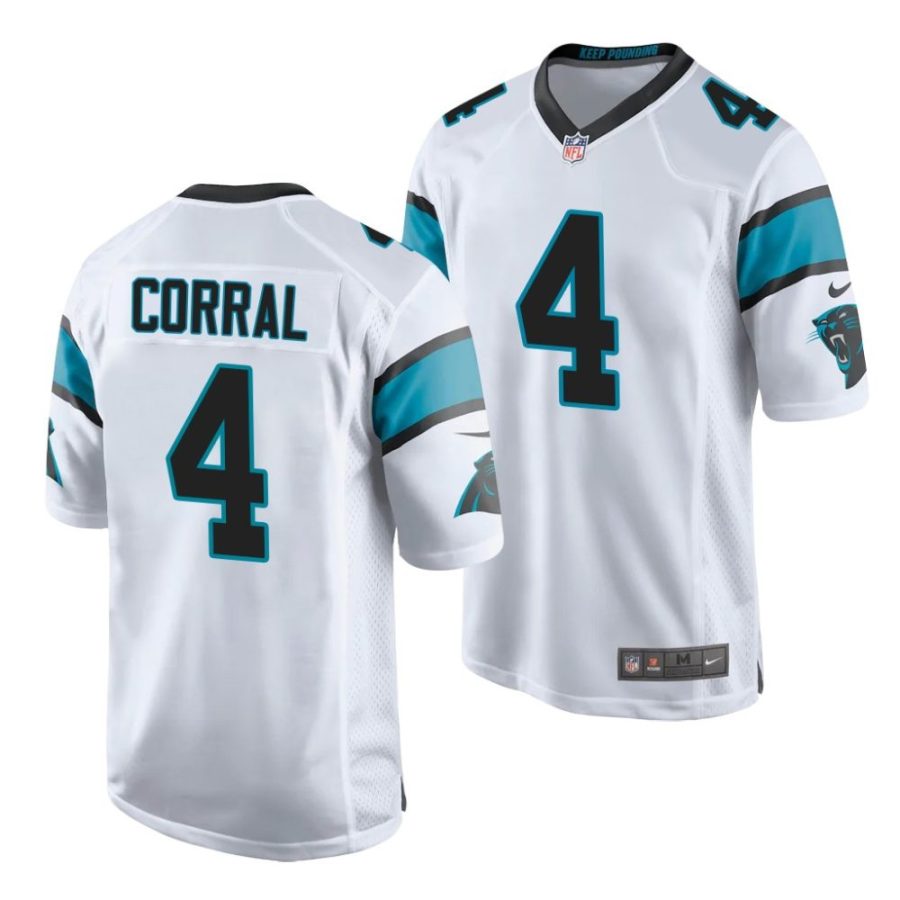 matthew corral carolina panthers 2022 nfl draft game men white jersey scaled