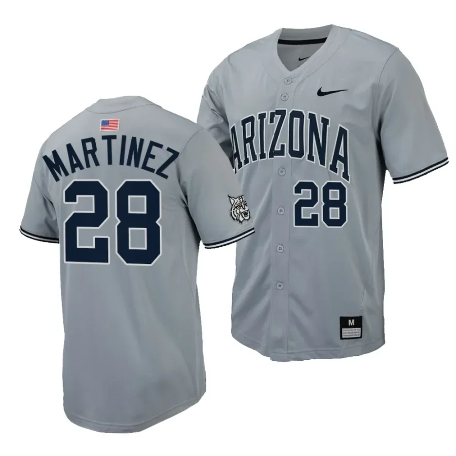 matthew martinez arizona wildcats grayreplica baseball menfull button jersey scaled