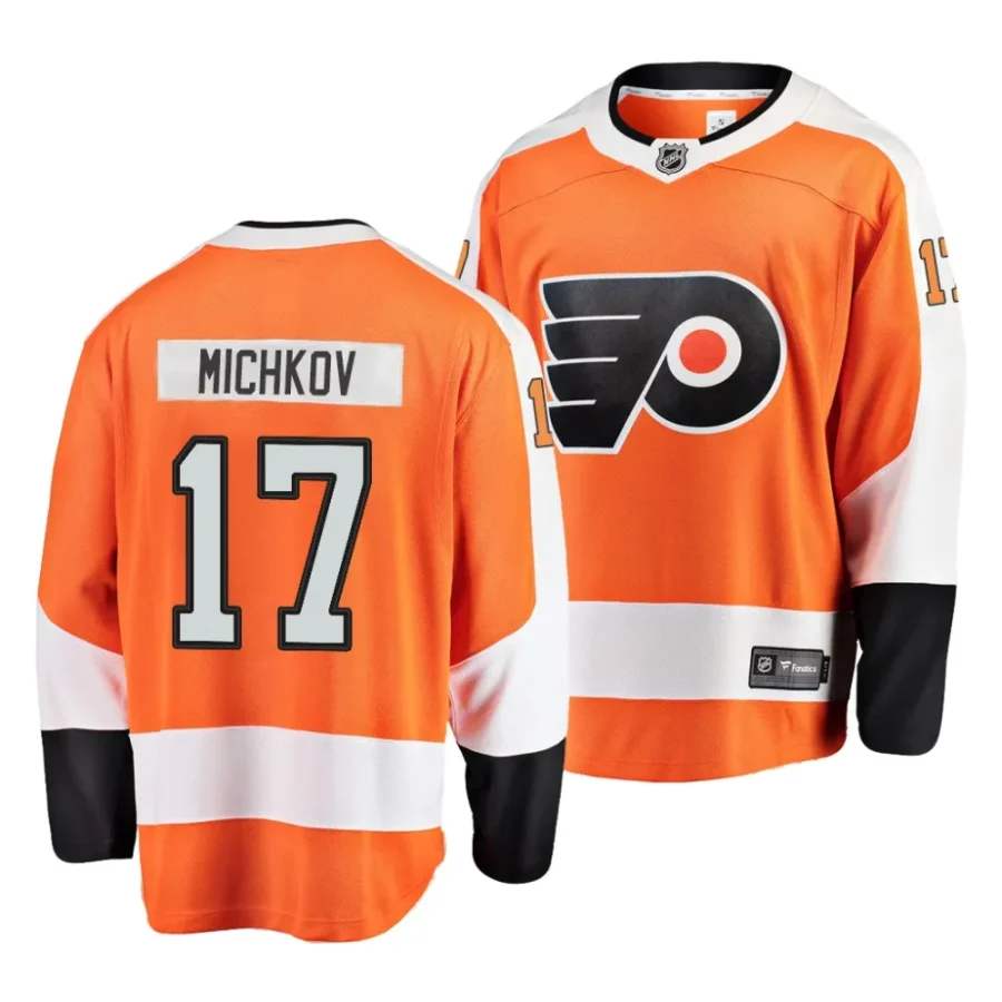 matvei michkov flyers 2023 nhl draft orange home men jersey scaled