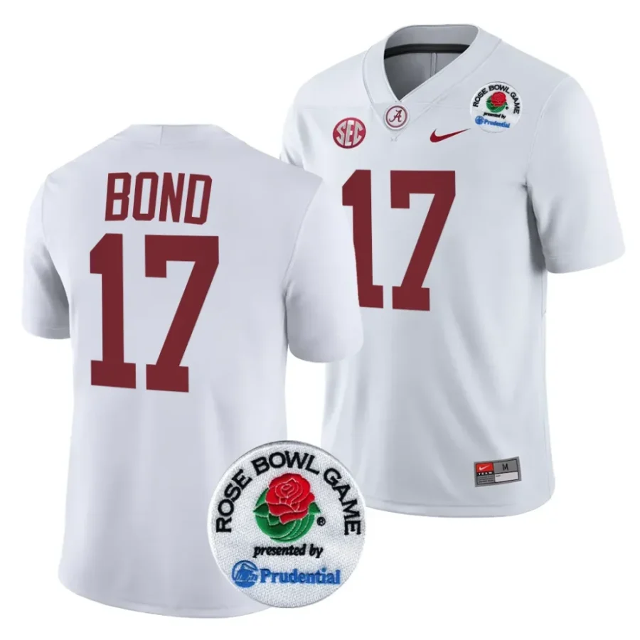 men alabama crimson tide isaiah bond white 2024 rose bowl college football playoff jersey scaled