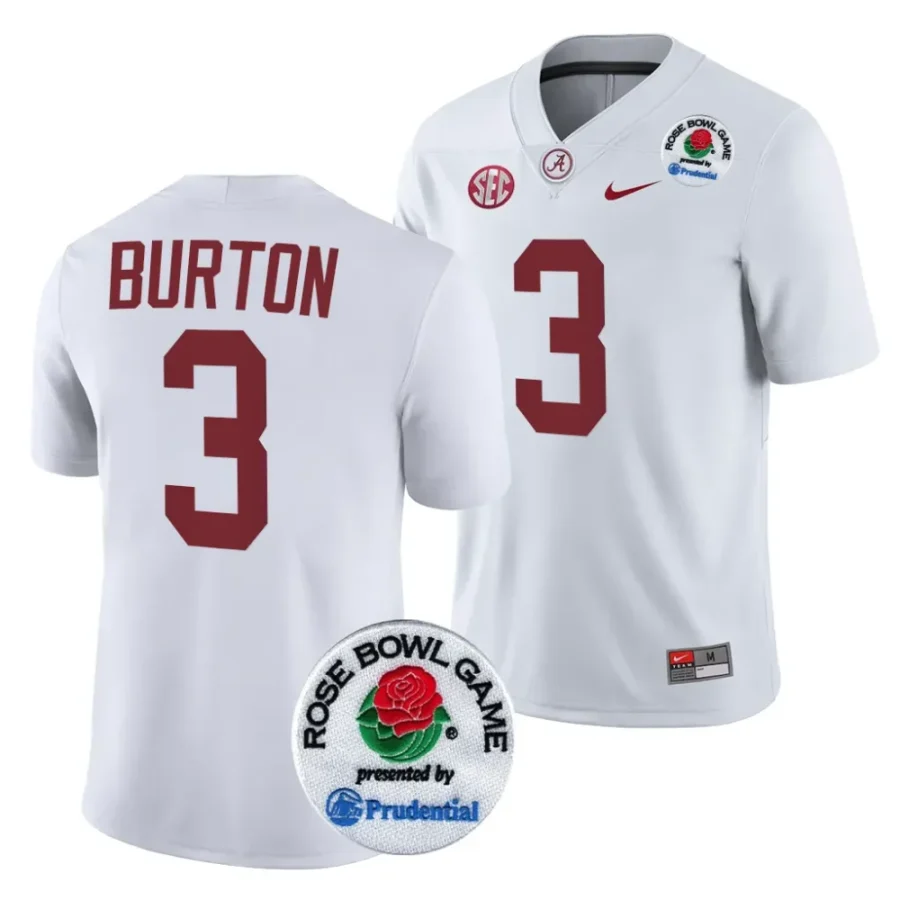 men alabama crimson tide jermaine burton white 2024 rose bowl college football playoff jersey scaled