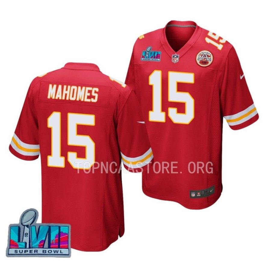 men chiefs patrick mahomes red super bowl lvii game jersey scaled