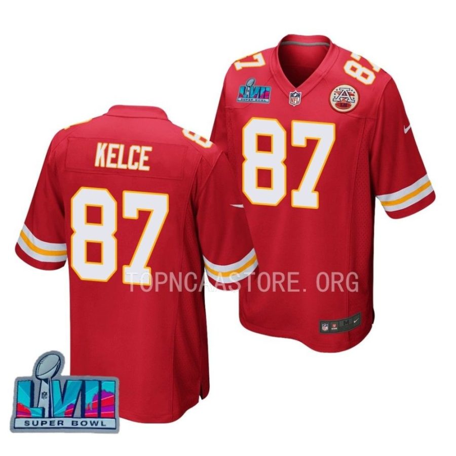 men chiefs travis kelce red super bowl lvii game jersey scaled