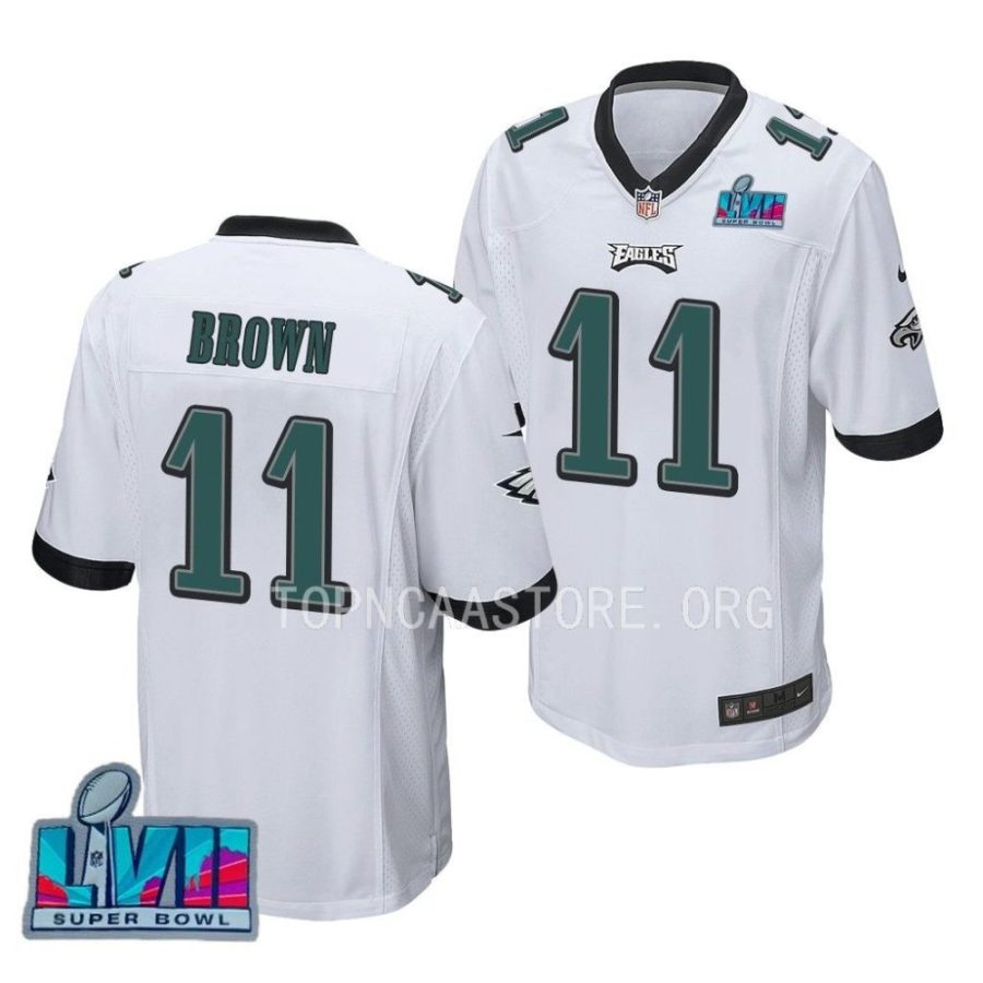 men eagles a.j. brown white super bowl lvii game jersey scaled