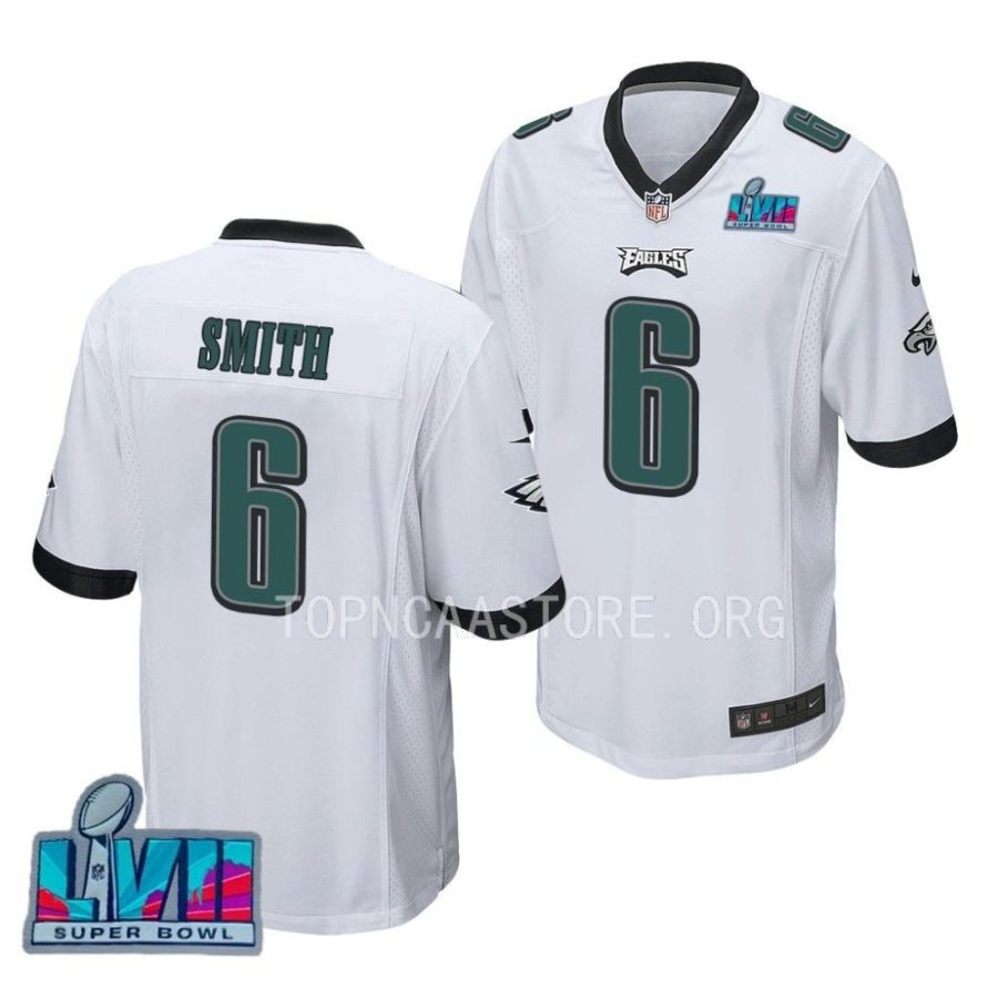 men eagles devonta smith white super bowl lvii game jersey scaled