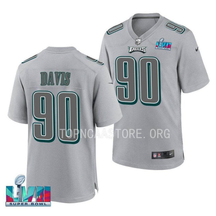 men eagles jordan davis gray super bowl lvii atmosphere fashion jersey scaled